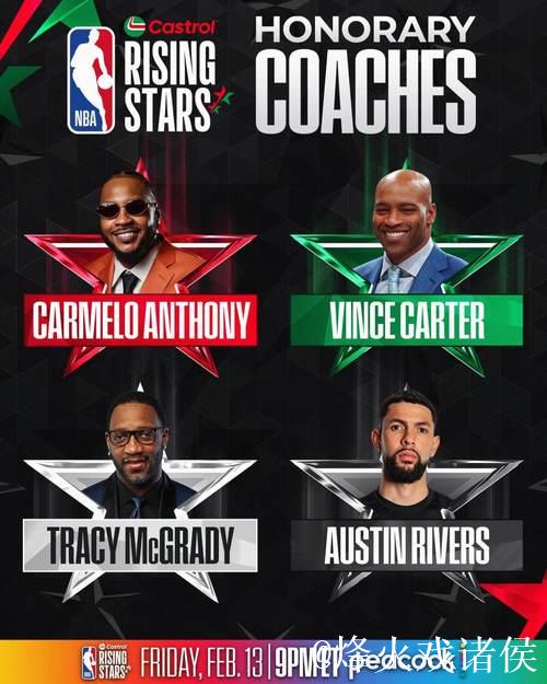 NBA新秀赛荣誉主帅名单出炉 麦蒂安东尼领衔